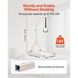 Sängyn kolmiotanko lattiatelineellä korkeussäädettävä Q195-teräs 2 pyörää 159 kg kantavuus