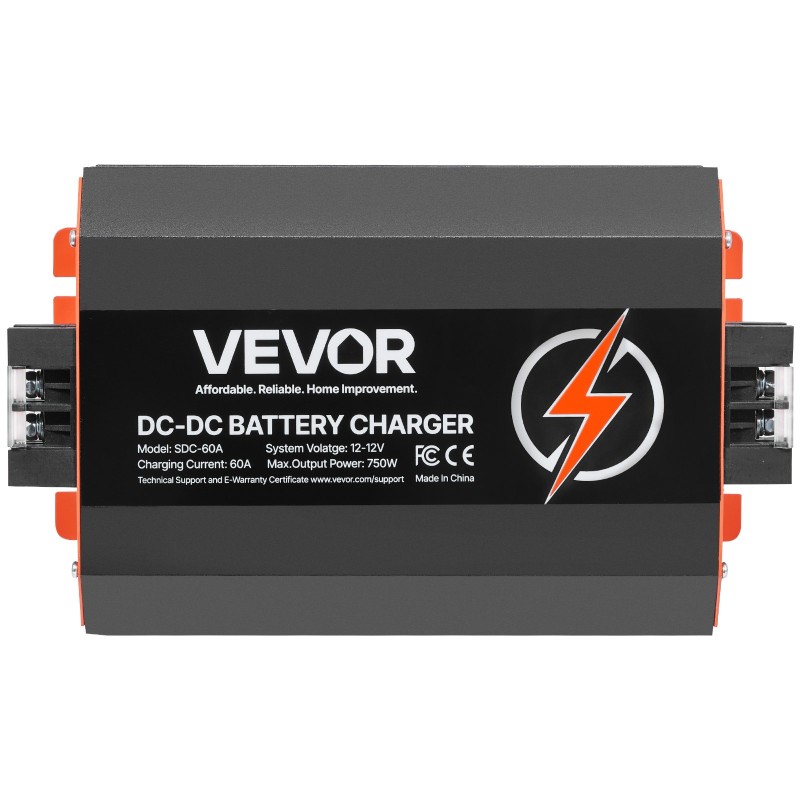 DC-DC-akkulaturi 12V 60A 750W alumiinikuori ajoneuvoihin ja veneisiin
