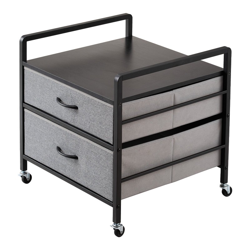 Minijääkaapin alusta metallirungolla ja massiivipuulevyllä kaksi vesitiivistä laatikkoa kääntyvillä pyörillä