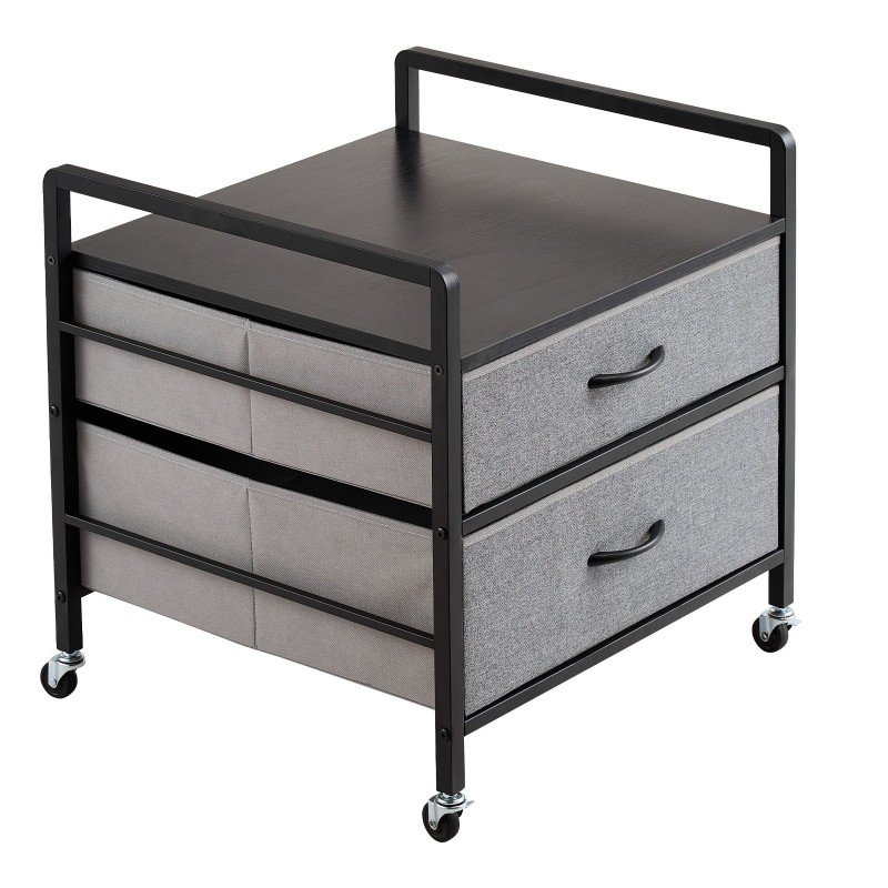 Minijääkaapin alusta metallirungolla ja massiivipuulevyllä kaksi vesitiivistä laatikkoa kääntyvillä pyörillä