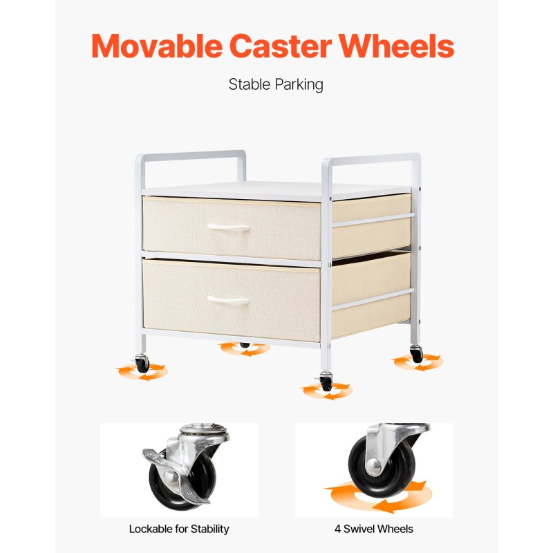 Minijääkaapin teline metallirungolla 15 cm E1-luokan massiivipuulevy, 2 vedenpitävää laatikkoa, lukittavat pyörät