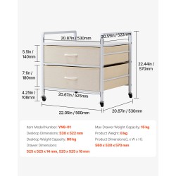 Minijääkaapin teline metallirungolla 15 cm E1-luokan massiivipuulevy, 2 vedenpitävää laatikkoa, lukittavat pyörät