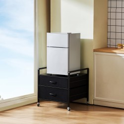 Minijääkaapin taso metallirunko viisitoista millimetriä massiivipuulevy kaksi vedenpitävää laatikkoa neljä lukittavaa pyörää