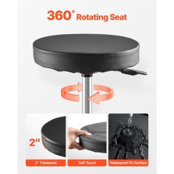 Mekaanikonjakkara säädettävä 420–550 mm teräsrunko pehmustettu istuin rullaavat pyörät kantavuus 300 paunaa