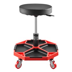 Mekaanikonjakkara säädettävä 420–550 mm teräsrunko pehmustettu istuin rullaavat pyörät kantavuus 300 paunaa