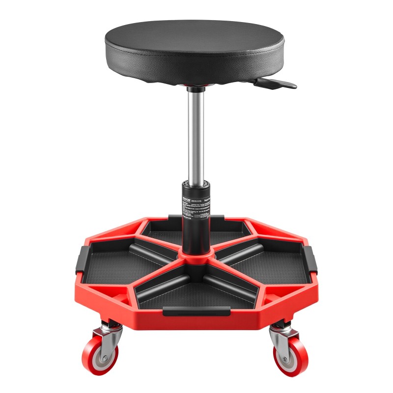 Mekaanikonjakkara säädettävä 420–550 mm teräsrunko pehmustettu istuin rullaavat pyörät kantavuus 300 paunaa