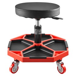 Mekaanikonjakkara säädettävä 420–550 mm teräsrunko pehmustettu istuin rullaavat pyörät kantavuus 300 paunaa