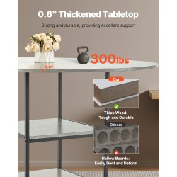 Pyöreä ruokapöytä laminoitu MDF 1200 mm 4–6 hengelle metallijaloilla ja säilytystasolla