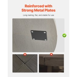 Pyöreä ruokapöytä laminoitu MDF 1200 mm 4–6 hengelle metallijaloilla ja säilytystasolla