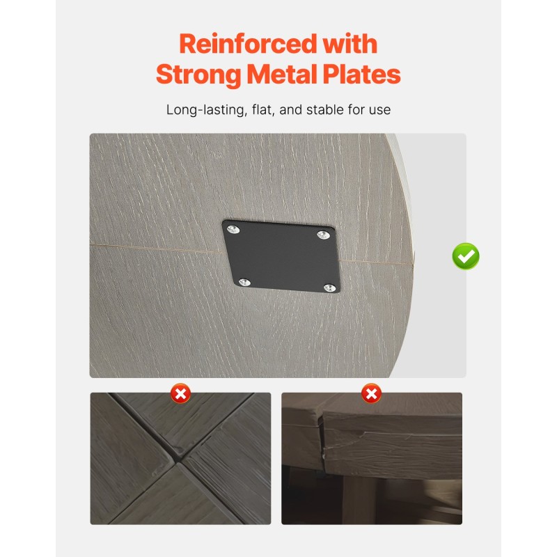 Pyöreä ruokapöytä laminoitu MDF 1200 mm 4–6 hengelle metallijaloilla ja säilytystasolla