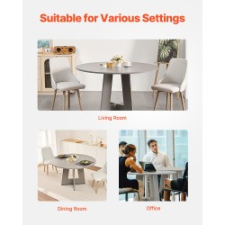 Pyöreä harmaa ruokapöytä MDF laminaattipinnalla 120 cm 4–6 hengelle paksut puujalat