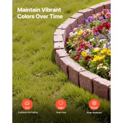 Muovinen kivireunus PE-muovi 1190 mm 4-pakkaus ruskea piha-rajaukseen