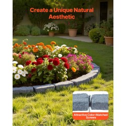 Tekokivinen PE-muovinen reunuselementti 1180×95×57 mm pakkaus 6 kiveä hiekkakiven harmaa