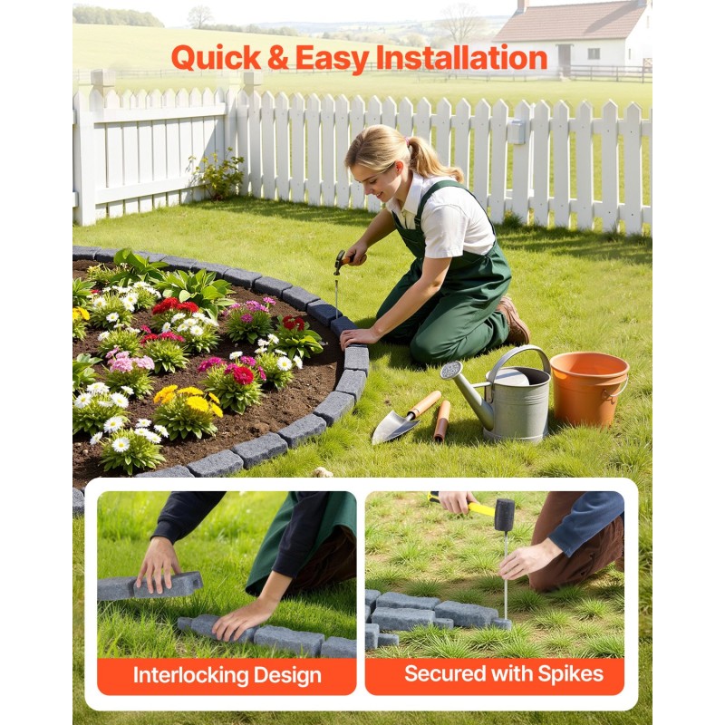 Tekokivinen PE-muovinen reunuselementti 1180×95×57 mm pakkaus 6 kiveä hiekkakiven harmaa