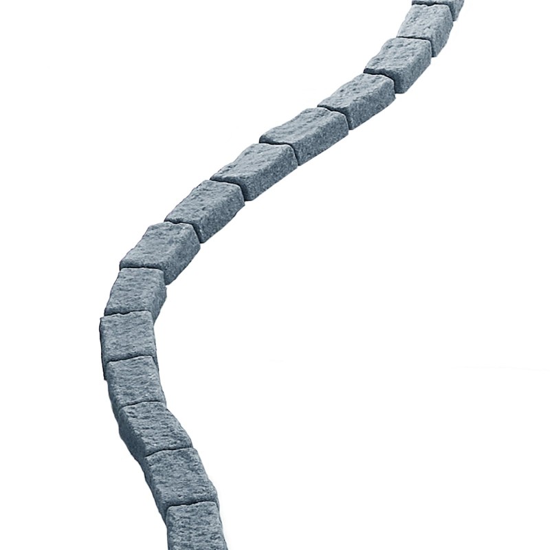 Tekokivinen PE-muovinen reunuselementti 1180×95×57 mm pakkaus 6 kiveä hiekkakiven harmaa