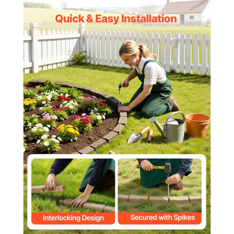 PE-muovinen taipuisa jäljitelmäkivireunus 1180×95×57 mm 24 kpl beige