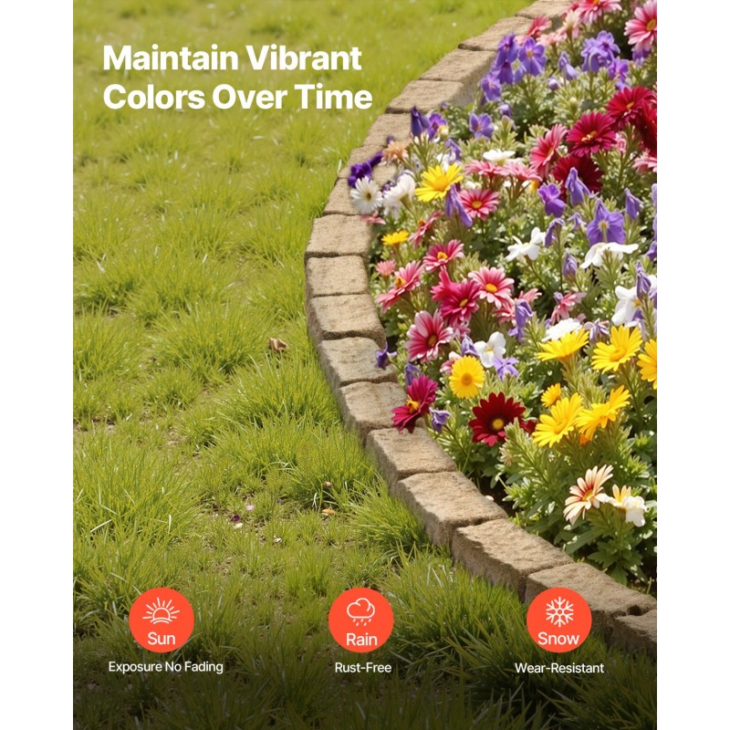 PE-muovinen taipuisa jäljitelmäkivireunus 1180×95×57 mm 24 kpl beige