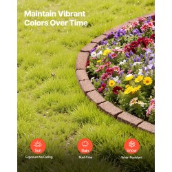 Nurmikon reunus PE-muovinen 1180×95×57 mm 4 kpl pakkaus ruskea joustava kiinnityspiikeillä