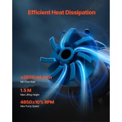 Nestekierron prosessorijäähdytin 120 mm PWN 2,1 tuuman LCD ARGB Intel- ja AMD-yhteensopiva