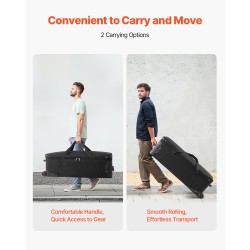 Studiovarustelaukku pyörillä vedenkestävä 1680D nylonista 90,7 l studiovarusteille