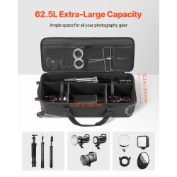 Rullattava kameralaukku 62,5 l vesitiivis 1680D nailon studiovarusteille