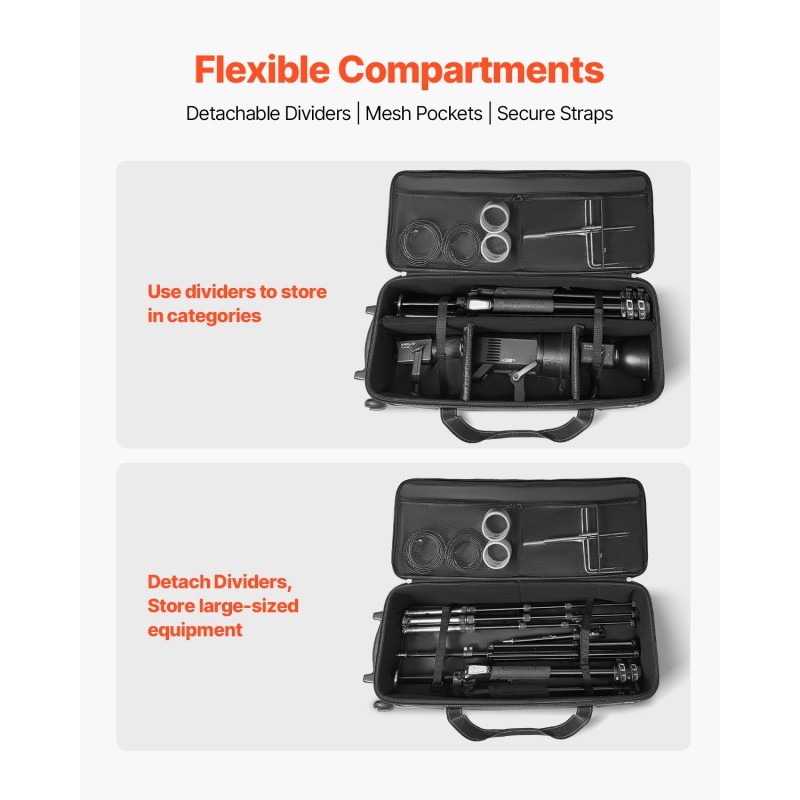 Rullattava kameralaukku 62,5 l vesitiivis 1680D nailon studiovarusteille