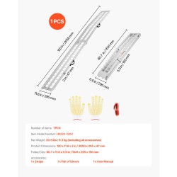 Alumiininen taittuva kuormausramppi pienten mönkijöiden ja moottoripyörien lastaukseen