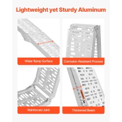 Alumiininen ajoluiska 3050 mm auki 295 mm leveys 750 paunaa 1 kpl