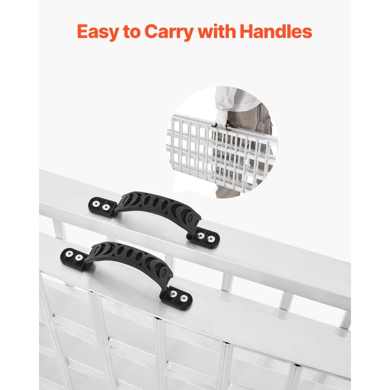 Alumiininen taittuva ajosilta 3050 mm pituus 450 mm leveä 453 kg kantavuus