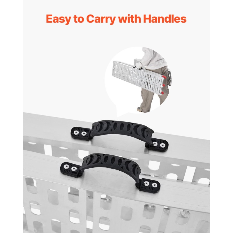 Alumiiniset taittuvat lastaussillat avattuna 2285×305×50 millimetriä 2 kpl 1500 paunaa