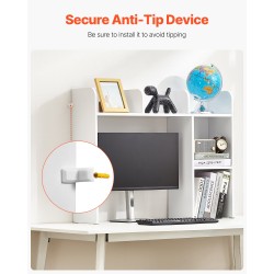 Pöytähylly 2-tasoinen valkoinen lastulevy melamiinipaperi kantokyky 60 kg 94,5×24,1×73,4 cm