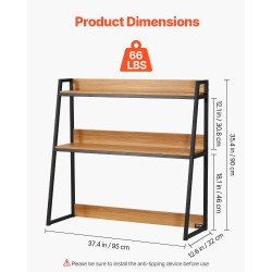 Pöytähylly pöydälle 2-tasoinen lastulevy 12 mm melamiinipinta 95x32x90 cm