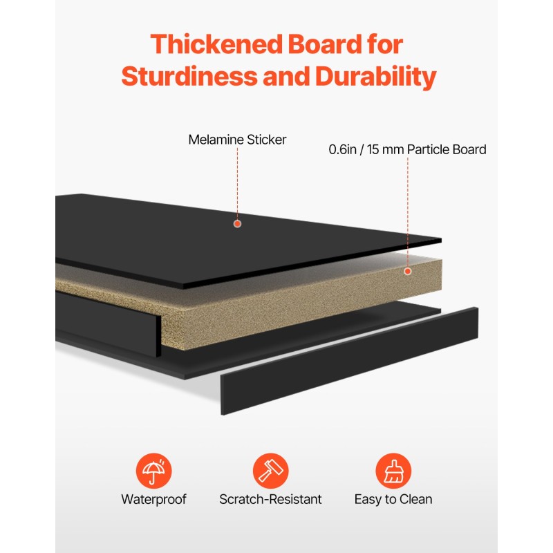 Pöytähylly kaksi tasoa lastulevy melamiinipinta musta työpöydälle