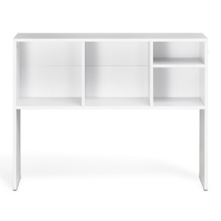 Pöytähylly lastulevy melamiinipinnalla 94x24x73 cm yksitasoinen valkoinen työpöydälle