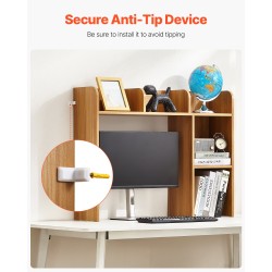 Pöytähylly kaksitasoinen lastulevy melamiinipaperi koko 94,5×24,1×73,4 cm 60 kg kantavuus