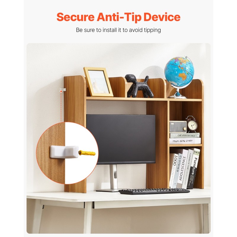 Pöytähylly kaksitasoinen lastulevy melamiinipaperi koko 94,5×24,1×73,4 cm 60 kg kantavuus