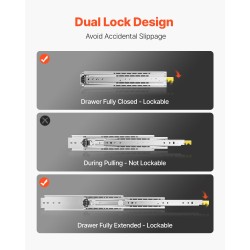 Laatikkokiskot kuulalaakeroidut lukittavat täydelle ulosvedolle 1333 mm sivukiinnitys pari