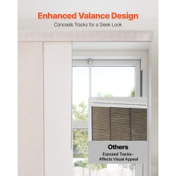 Paneeliverho polyesteri 4 paneelia säädettävä kisko 116–218 cm leikattava korkeus 243 cm