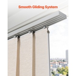 Paneeliverho polyesteri 4 paneelia säädettävä kisko 116–218 cm leikattava korkeus 243 cm