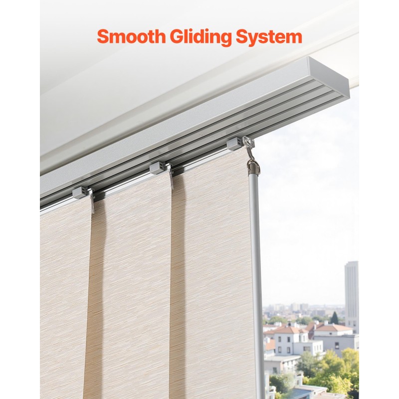 Paneeliverho polyesteri 4 paneelia säädettävä kisko 116–218 cm leikattava korkeus 243 cm