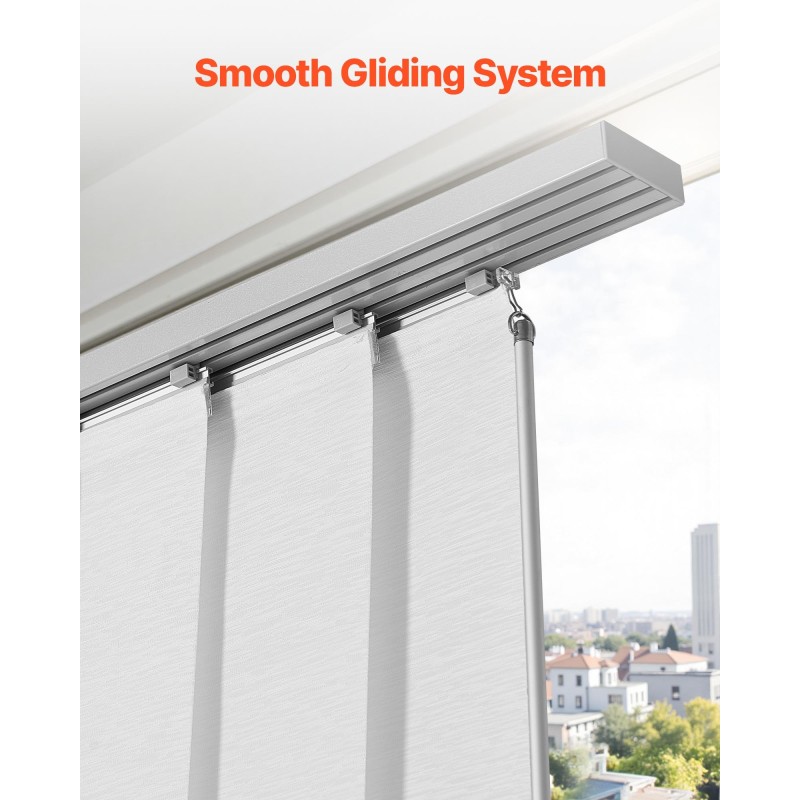 Paneeliverho valkoinen polyesteri neljä paneelia säädettävä kisko liukuoviin