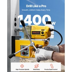 Magneettiporakone 1400 W 12500 N pitovoima kruunuporan halkaisija 40 mm 11 kruunuporaa