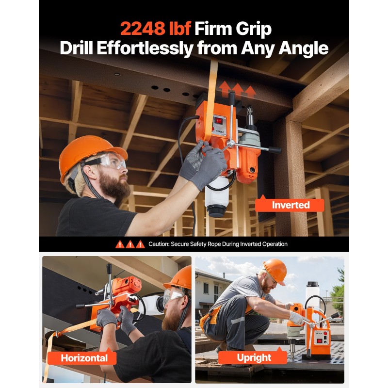 Magneettinen pylväsporakone metallirunkoinen 1200W 10000N 38 mm 19 mm Weldon-istukka