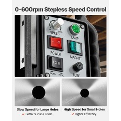 Magneettinen pylväsporakone metallirunkoinen 1500W maksimi poran halkaisija 60 mm 13000N pitovoima