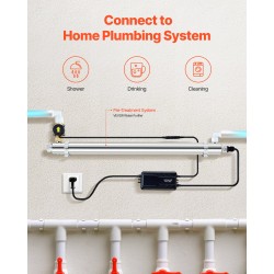 UV-vedenpuhdistin 304-ruostumaton teräs koko talon 50W 45,4 l/min