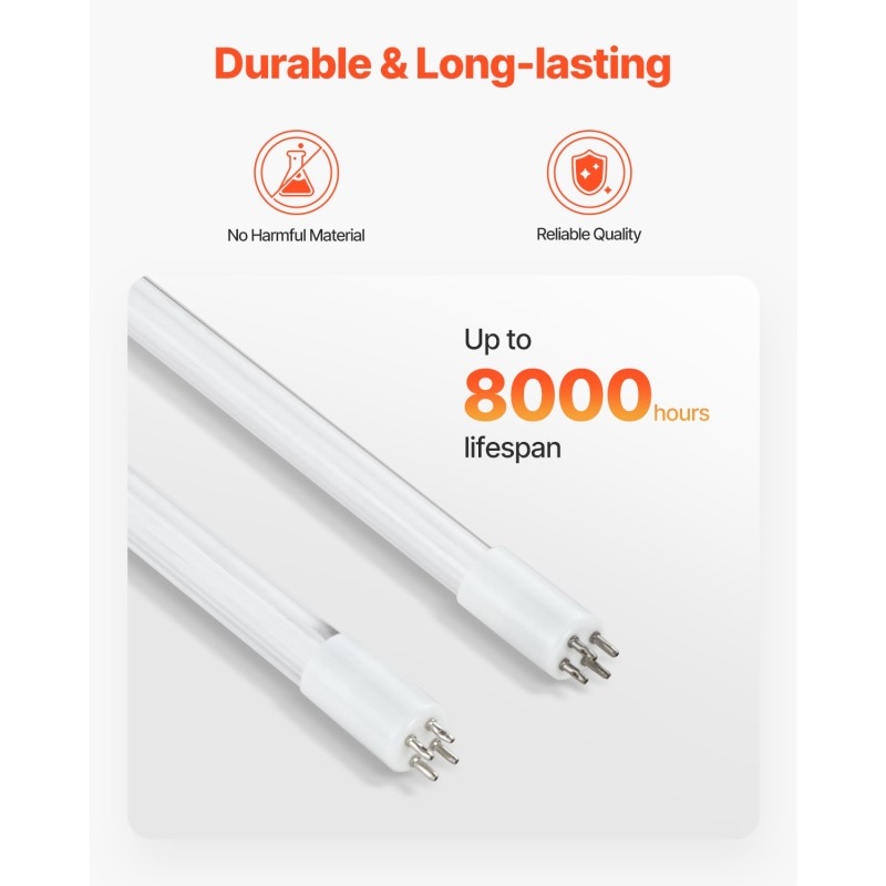 UV-vesipuhdistin kotitalouskäyttöön 304-ruostumaton teräskotelo kvartsiholkilla 12 watin