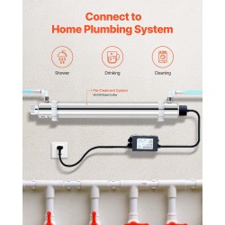 UV-vedenpuhdistin 304-ruostumattomasta teräksestä 25 W 22,7 l/min 8000 tuntia