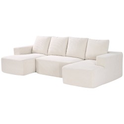 Moduulisohva U-muotoinen vakosamettiverhoilu lepotuololla leveillä käsinojilla korkean kimmoisuuden vaahto