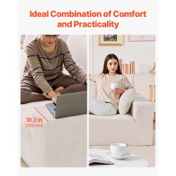 Modulaarinen kulmasohva vakosamettiverhoilulla beige loikoiluosalla leveillä käsinojilla