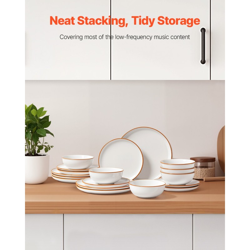 Keraaminen astiasarja 18-osainen 6 hengelle norsunluu astianpesukone ja mikroaaltouuni